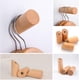 thumbnail image 2 of Ganchos de pared para perchero de madera, ganchos de madera montados en la pared, ganchos decorativos para colgar sombreros de haya 8 cm 4P, 2 of 5