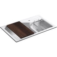 thumbnail image 2 of Kohler Indio Undermount Single Hole Offset Double Bowl Kitchen Sink, 2 of 8