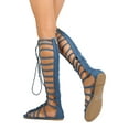 thumbnail image 3 of Liliana EI92 Women Denim Open Toe Knee High Strappy Gladiator Sandal, 3 of 3