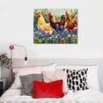 thumbnail image 5 of Nawypu  Texas Farmhouse Canvas Wall Art Rooster Chicken in Bluebonnet Flower Field Paintings Prints Farm Aniaml Artwork Framed for Home Living Room Kitchen Decoration, 5 of 6