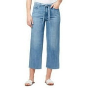 MSRP $80 William Rast Braided-Belt Wide-Leg Raw-Hem Jeans Blue Size 30