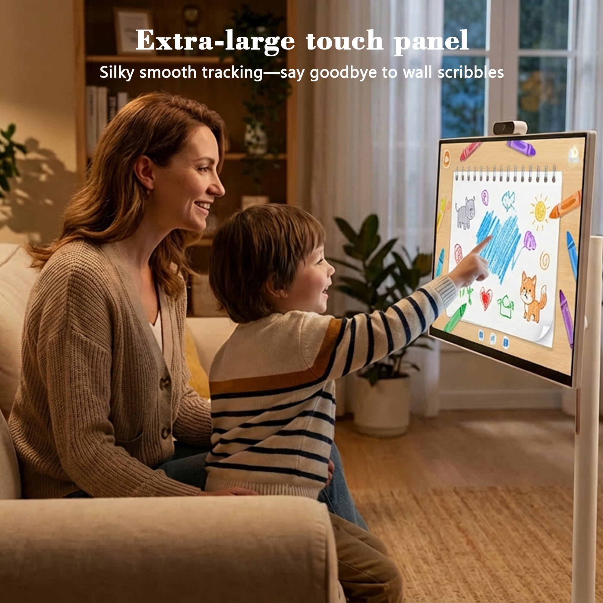 32 Inch FHD Touchscreen Mobile Smart TV, Wireless Projection, Built-in Battery, Portable Smart Display for Home, Office, Classroom