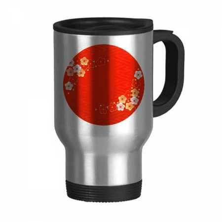 

en red sakura pattern japan travel mug flip lid stainless steel cup car tumbler thermos