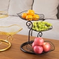 thumbnail image 1 of Multilayer Fruit Basket Multilayer Fruit Tray Fruit Basket Nordic Style 3 Tier Fruit Basket Modern Multi Layer Fruit Snack Storage Basket For Living Room Coffee Table  Leaf Black, 1 of 5