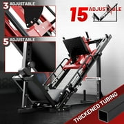 RitFit Leg Press Hack Squat Machine, Professional Adjustable Leg Press Machine for Home Gym with Linear Bearing and Weight Storage Posts, Full Lower Body Workout, Red
