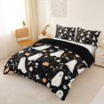 thumbnail image 2 of Homewish Halloween Floral Ghost Bedding,Wild Autumn Flower Pattern Duvet Cover Full,Black Cream Orange,Black Reversible,3-Piece,1 Duvet Cover and 2 Pillowcases, 2 of 6