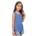 thumbnail image 3 of RXIRUCGD 2025 Vêtements d'Été pour Enfants T-shirt Imprimé Couleur Unie Mode Mignon Col Rond Imprimé Sans Manches, 3 of 8