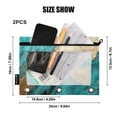 thumbnail image 3 of Turquoise Gold Marble 2 Pack Pencil Pouch for 3 Ring Binder Smooth Zipper Folders with Pockets Clear Window Pencil Case, 3 of 6
