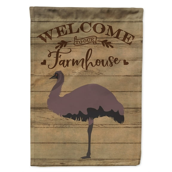 Caroline's Treasures CK6866CHF Emu Welcome Flag Canvas House Size , Large, multicolor