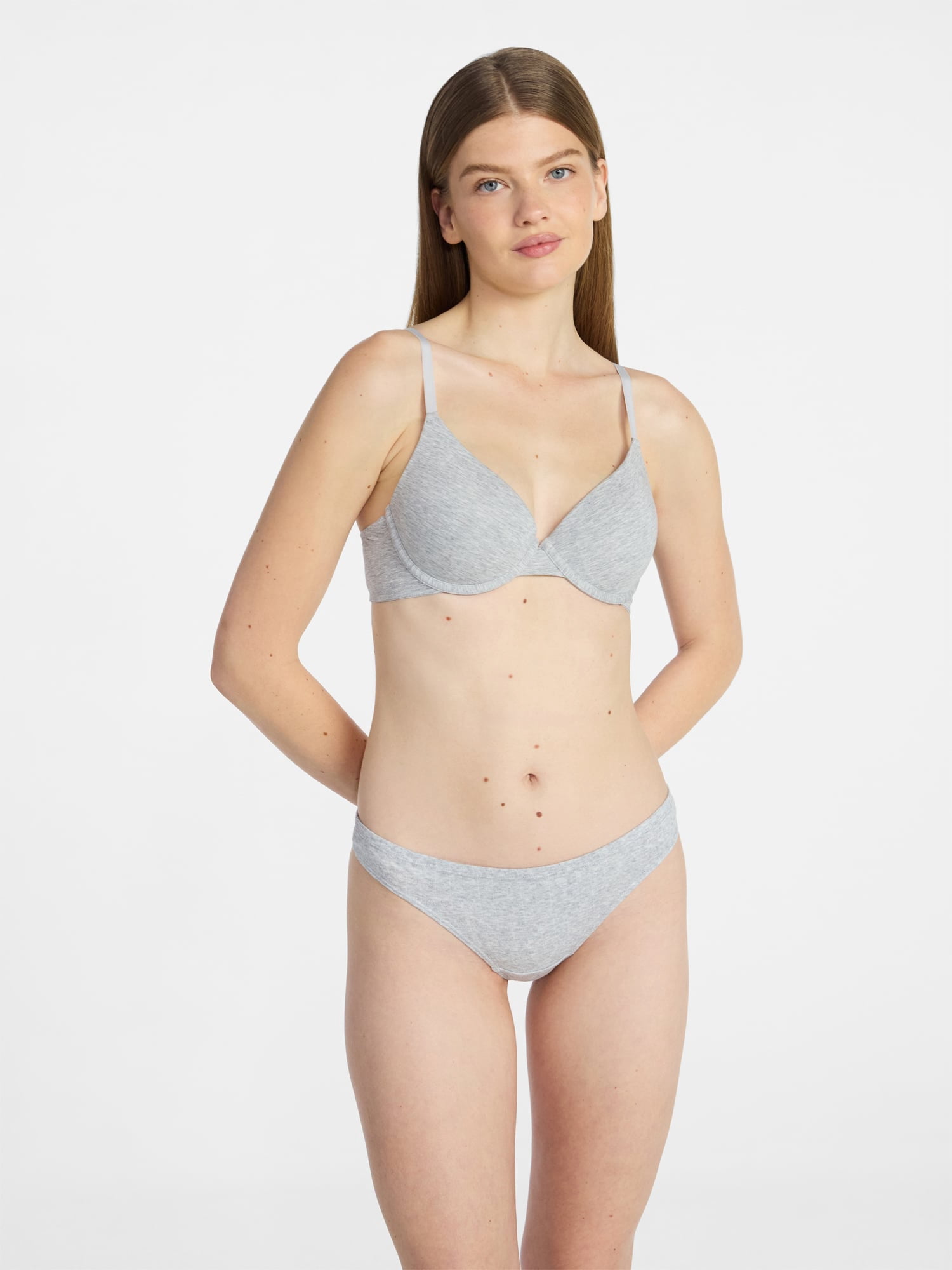 No Boundaries Cotton Blend Lightly Lined T-Shirt Bra, Women's 34A-40C