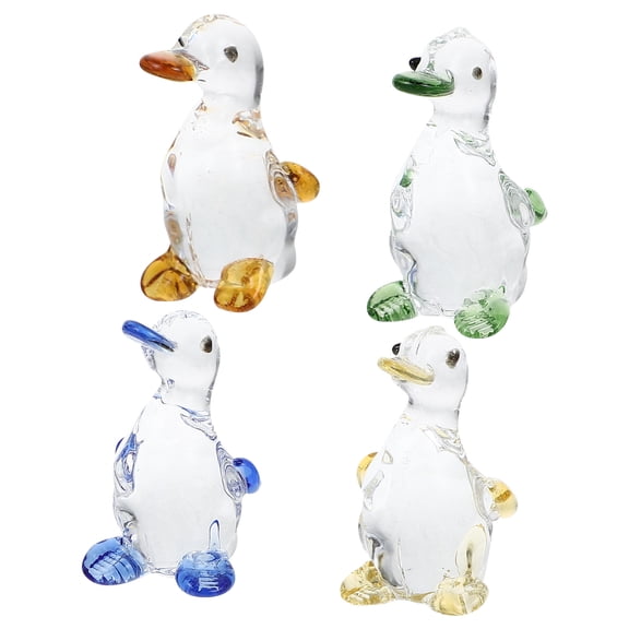 OUNONA 4pcs Crystal Figurine Lovely Statue Desktop Animal Sculpture Home Ornament