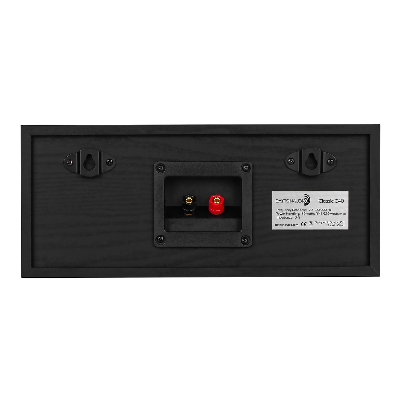 Dayton Audio Classic C40 Center Channel Speaker with Two 4-In. Woofers (Black)