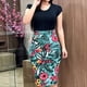 thumbnail image 2 of Vestido Ceñido Al Cuerpo Vestido Con Estampado Floral Vestido de Retazos de Colorvestido de Mujer Cuello Redondo Vestido de Nalgas de Flores de Retazos de Color Odeerbi ODB113736, 2 of 7