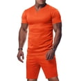 thumbnail image 3 of Men's 2 Piece Outfits Short Sleeve T-shirt Tracksuit Summer Tee Shirt and Shorts Set 2 Sets Casual Sports Suit, 3 of 8