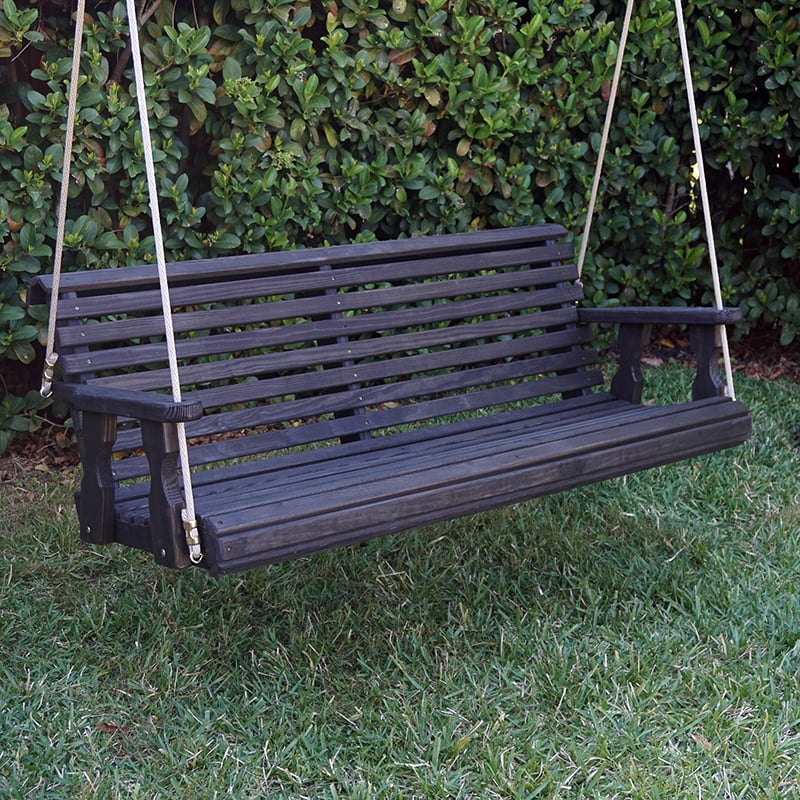 Amish Heavy Duty 800 Lb Roll Back Treated Porch Swing with Hanging