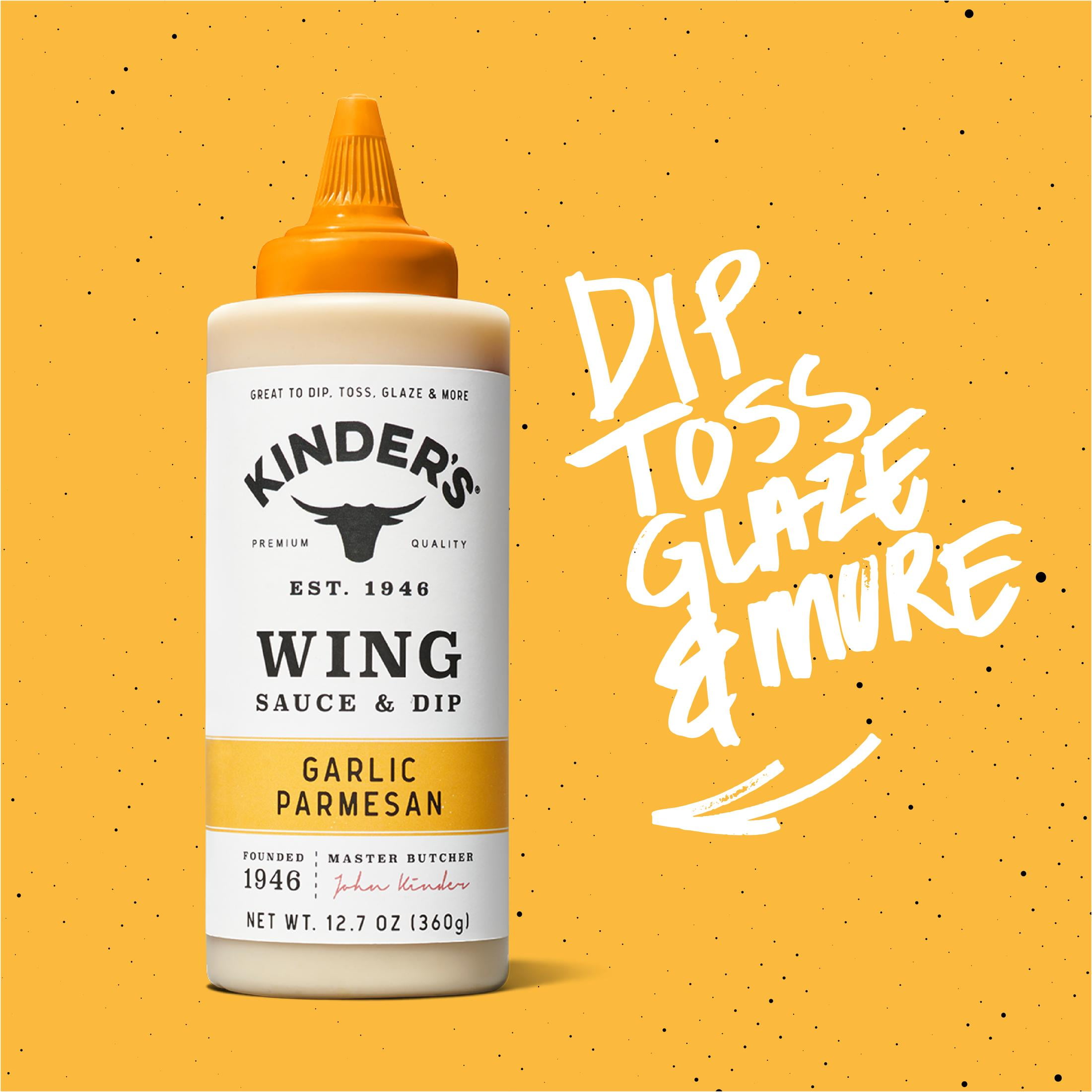 (3 pack) Kinder's Garlic Parmesan Wing Sauce and Dip, 12.7 oz