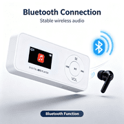 MUSICOZY Bluetooth MP3 Player with Built-in Speaker, 1.1 Inch Mini Digital Music Player, Portable Lossless Audio Player, Support TF Card, Voice Recorder, FM Radio for Students, Running, Travel