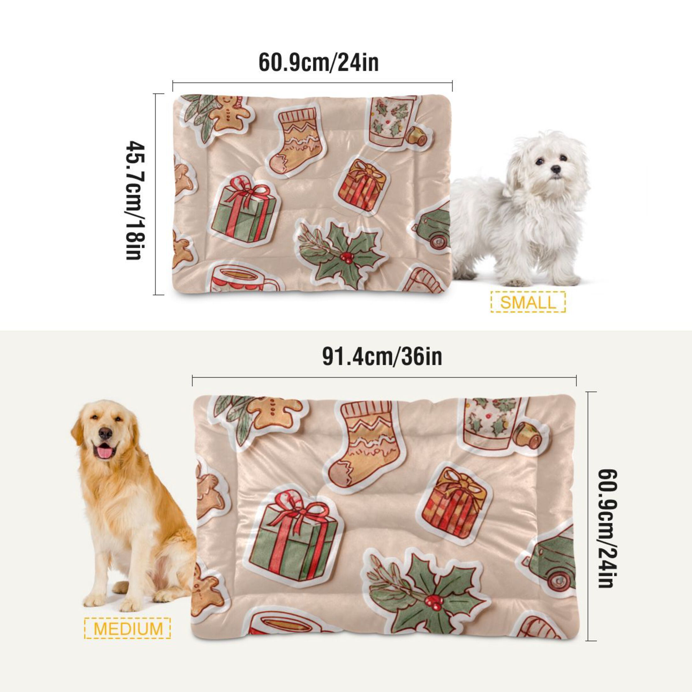 Cozy Mat Pet Bed Indoor Outdoor Warm Soft For Cat Dog Puppy(S/M) Hand-drawn Style