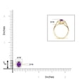 thumbnail image 6 of ANGARA Natural Princess Diana Inspired Amethyst Ring with Diamond Halo in 14K Yellow Gold for Women (Size-5x3mm) | February Birthstone, Anniversary, Jewelry Gift for Women | Natural Amethyst Ring, 6 of 10