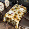 thumbnail image 2 of Beige Sunflower Pattern Rectangle Tablecloth 60"x120",Waterproof Polyester Rectangle Table Cloth, Wipeable Spillproof Polyester Tablecloth for Dining, Camping, Indoor and Outdoor, 2 of 6