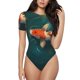 thumbnail image 1 of Fotbe Koi Pond Lilies Body de Mujer con Cuello Redondo y Mangas Cortas, Sin Mangas Ajustado, Suave, Cómodo y Básico-Large, 1 of 7