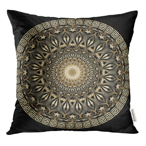 STOAG Vintage Floral Greek 3D Mandala Pattern Gold Round ...