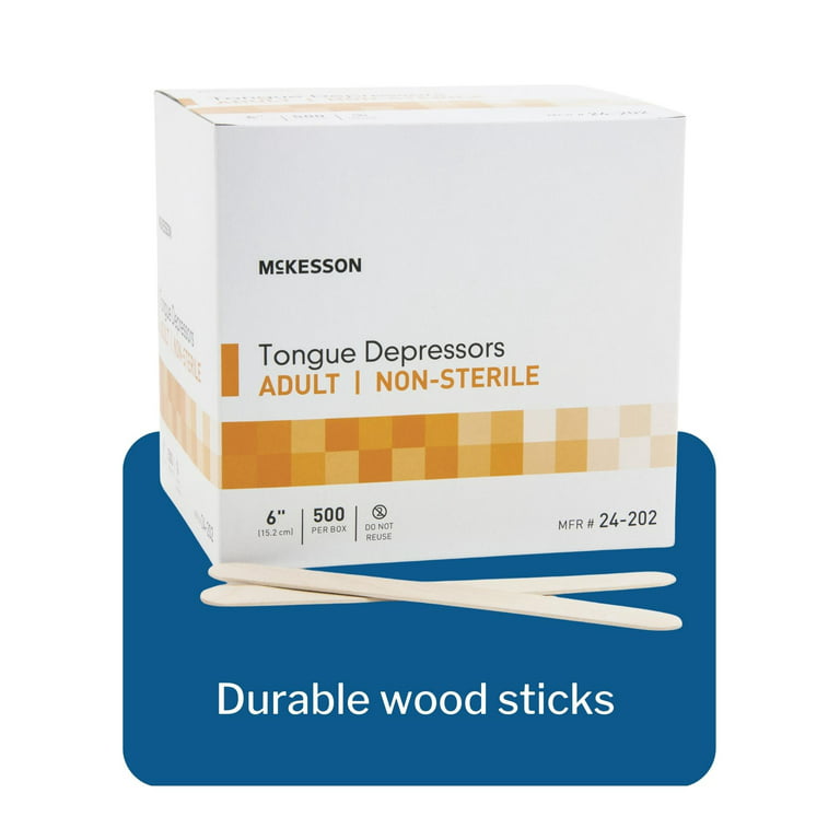 McKesson Tongue Depressors, Non-Sterile Wooden Sticks, 6 in, 500 Ct 