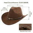 thumbnail image 5 of WoWstyle Cowboy Hat for Adult Men Women Cowgirl Hat with Adjustable Leather Hat Band Western Cattleman Cowboy Rodeo Outfit (Coffee), 5 of 11