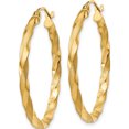 thumbnail image 2 of 14K Yellow Gold Polished & Satin Twisted Hoop Earrings (32 X 30) Made In Indonesia tf593, 2 of 5
