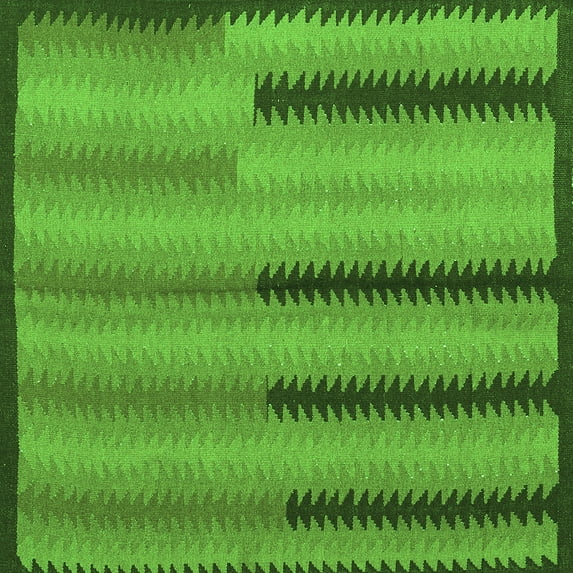 Ahgly Company Indoor Square Southwestern Green Country Area Rugs, 7' Square