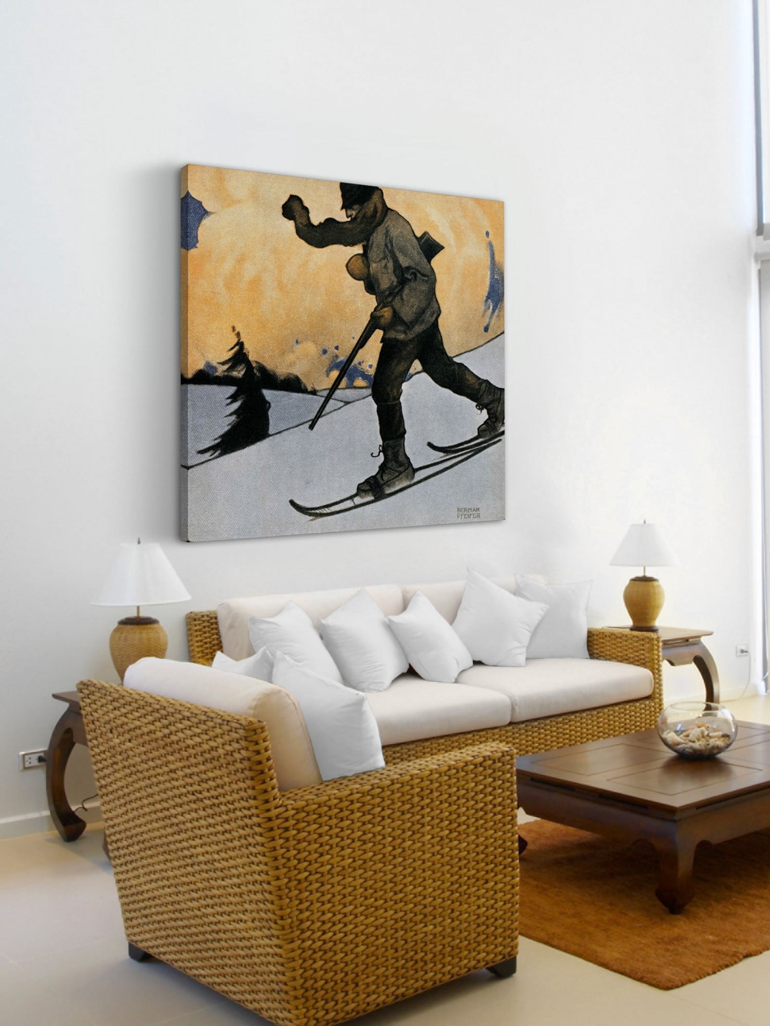 Marmont Hill Snowshod Hunter by Heinrich Pfeifer Painting Print on Canvas