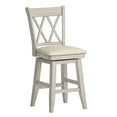 thumbnail image 3 of Weston Home Sheena Farmhouse Square Swivel X-Back 24" Counter Height Stool, Antique White, 3 of 6