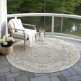 thumbnail image 6 of Addison Rugs Chantille Indoor/Outdoor Traditional Vintage Ivory Washable Round Rug, 8' x 8', 6 of 6