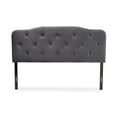 thumbnail image 2 of Baxton Studio Gregory Modern and Contemporary Grey Velvet Fabric Upholstered Queen Size Headboard,Wholesale Interiors, 2 of 6
