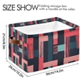 thumbnail image 4 of Yayeee Canvas Storage Basket with Handles for Shelves Fabric Bins Closet Organizer, Pink Geometric, 4 of 8
