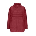 thumbnail image 4 of Womens Quilted Pullover Puffer Down Jacket Winter Warm Packable Lightweight Stand Collar Long Sleeve Coat with Pocket, 4 of 7