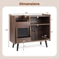 thumbnail image 3 of Gymax Record Player Stand w/LED Light Power Outlets Sliding Door Vinyl Storage Holder, 3 of 10