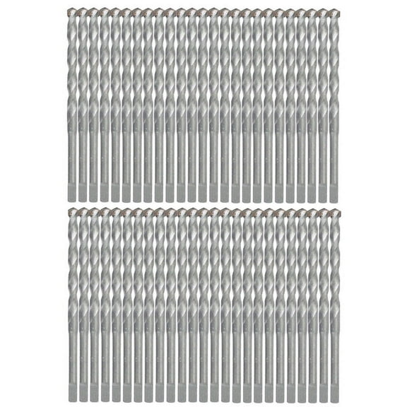 Masonry Drill Bit Set 50Pcs 5/32 in.x 3-1/2 in. Carbide Tip Flat Shank Drill Concrete Stone Bricks