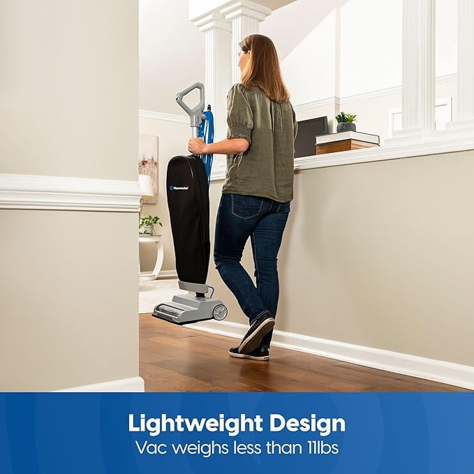 Vacmaster UB0402 Commercial Vacuum Cleaner Ultra-Lightweight 14L Capacity Bagged Upright Vac with LED Headlight and 2-Speed Setting Powerful Suction for Pets, Carpets & Hard Floor