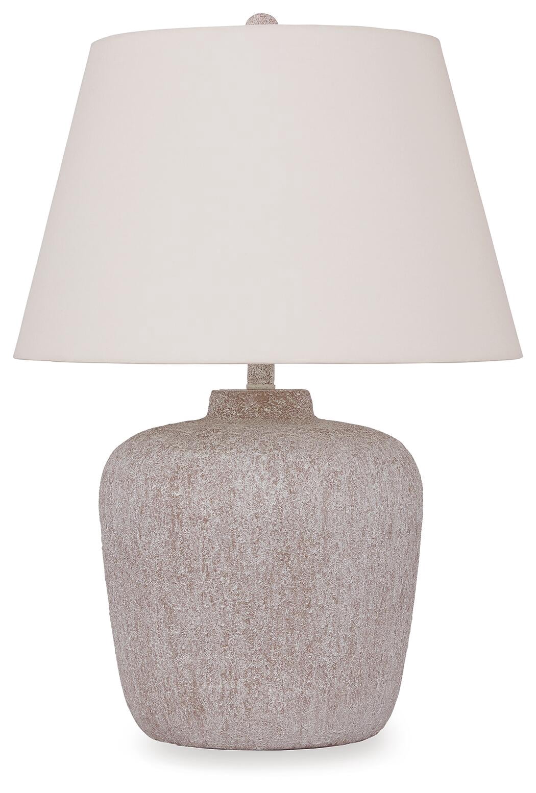 Signature Design by Ashley Danry Distressed Cream Table Lamp, Metal Base with Fabric Shade, 3-Way Switch