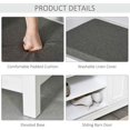 thumbnail image 5 of Yardi Yarda Entryway Shoe Bench Storage Ottoman with Sliding Doors and Padded Seat, Shoe Bench with Adjustable Shelving and 6 Compartments for Indoor, Holds 10 Pairs, White, 5 of 8