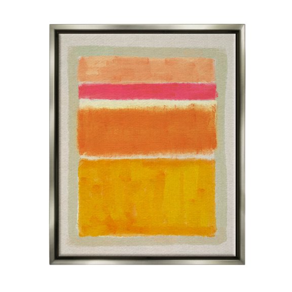 Stupell Industries Varied Orange Stripes Arrangement Painting Luster Gray Floating Framed Canvas Print Wall Art, Design by Victoria Barnes
