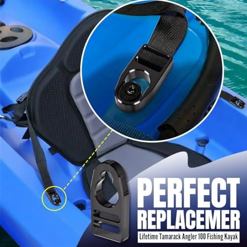 Canitu Strap Replacement Buckle Clip,Aluminum Machining Latches Seat Hooks Repair Kit for Lifetime or Emotion Style Button Type Seat Straps Repair Kit for Kayak Seat