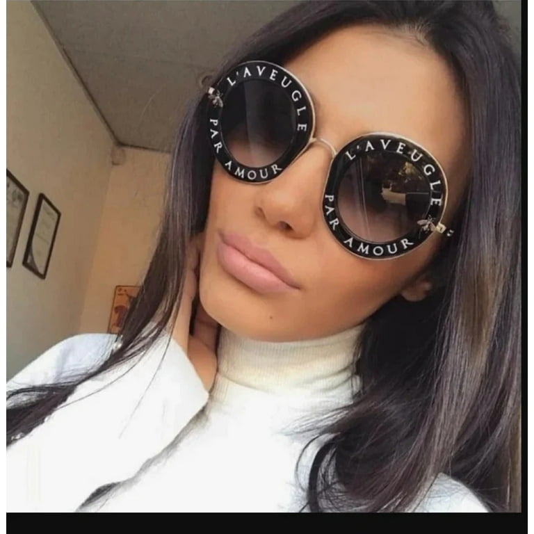 Laveugle par Amour Round Bee Vintage Sunglasses | Trendy Sunglasses, Women's, Size: One size, Red
