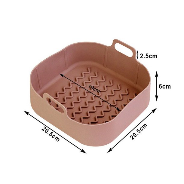 Cesta de silicona reutilizable para freidora de aire, bandeja para horno fácil de limpiar, revestimiento redondo, plato para Pizza, sartén para parrilla, accesorios para freidora de aire