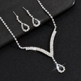 thumbnail image 4 of Faty-T Bridal Wedding Jewelry Set Silver Rhinestone Necklace Earrings Sets Formal Costume Jewelry for Women and Brides, 4 of 10