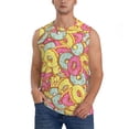 thumbnail image 3 of Uemuo Pink Donut and Blue Pattern Men's Sleeveless T-Shirt,Muscle Athletic Tank Top, Moisture-wicking Quick-dry Breathable Classic Tee Top for Gym Run Outdoor Sports-Small, 3 of 8