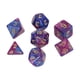 thumbnail image 4 of Juego de 4 dados poliédricos de plástico, cubos de dados poliédricos de aprendizaje con números dorados transparentes para juegos de mesa de enseñanza de matemáticas, color morado, 4 of 14
