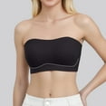 thumbnail image 2 of ZJXFGS Half Bras for Women Strapless Minimizer Bras Women's Strapless Push up Bras Without Shoulders And No Ring Wrapping Bandeau Bras for Women Plus Size Black XL, 2 of 9