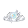 thumbnail image 4 of Rosec Jewels Natural Ethiopian Opal Ring with Diamond for Women, Nature Inspired Ring, 10K White Gold, US 10.00, 4 of 9